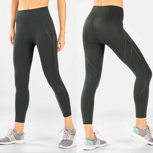 Fabletics High Waisted Seamless Dot‎ Capri Leggings Everlade Green Womens Small